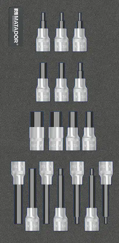 Letzte Chance MTS 1/2"-Einsätze 6-kt., 17-tlg., 12,5 mm (1/2"): 4-19 mm (1/3), MATADOR Art.-Code: 81644078