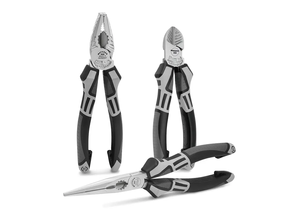 Zangen-Satz, 3-tlg., MATADOR Art.-Code: 05009031 Flachrundzange 205 mm (abgewinkelt) Neu Im Sortiment