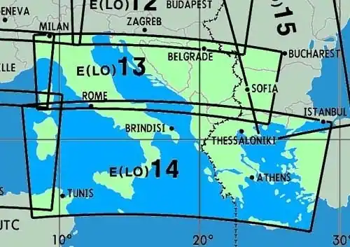 Enroute Chart E(LO)13/14 Italien, Balkan, Griechenland Kracherpreis
