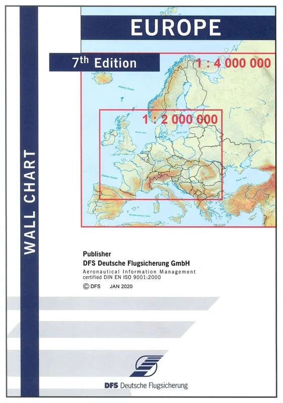 DFS-Flugplatzkarte Europa, gefaltet Billig