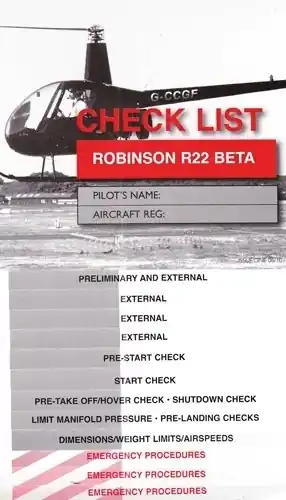 Checkliste Robinson R22 Beta Super-Preis