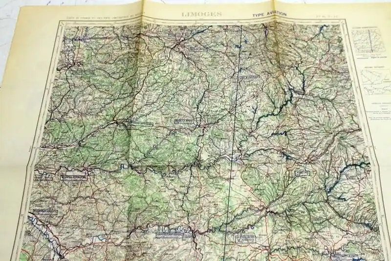 Historische Karte Frankreich Limoges 1956 Begrenztes Angebot