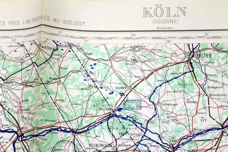 Historische Karte Köln 1954 Zertifiziert