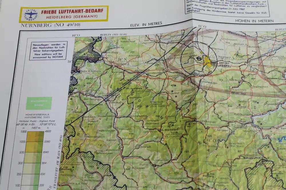 Historische Karte Nürnberg 1967 Neu