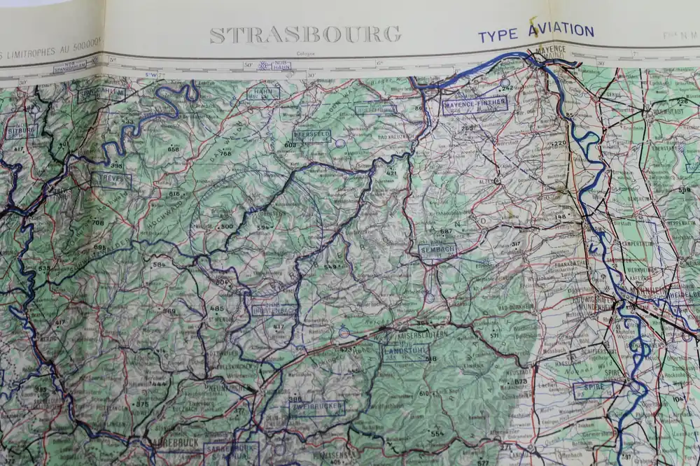 Preis Gesenkt Historische Karte Frankreich Straßburg 1956