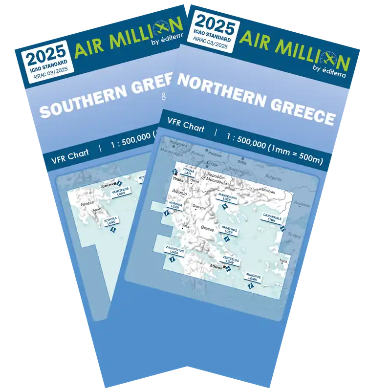 Neue Ware Air Million VFR Karte Griechenland Nord & Süd 2026