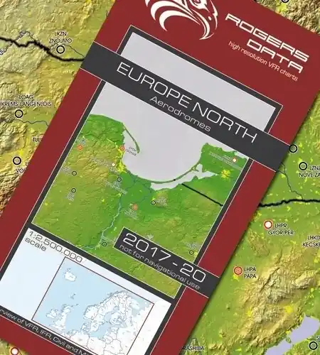 Flugplätze Nord-Europa Wandkarte Ausgabe 2017-2020 Saisonangebot
