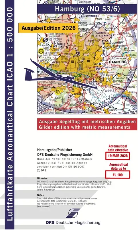 ICAO Karte Hamburg Segelflug 2026 Jetzt Bestellen