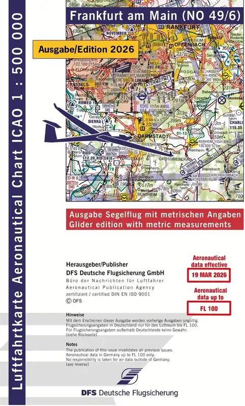 Ausverkauf ICAO Karte Frankfurt Segelflug 2026