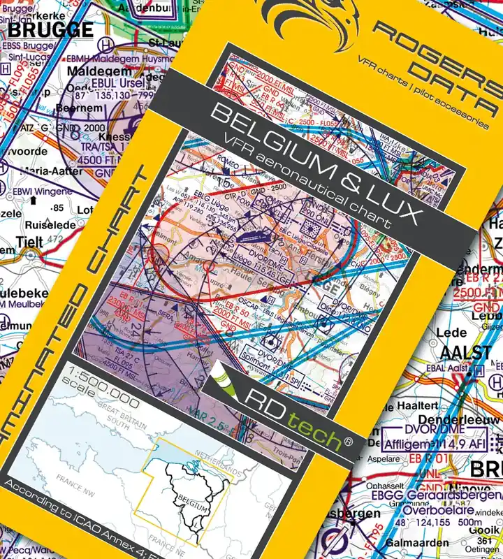 Neue Kollektion Rogers Data VFR Karte Belgien & Luxemburg 2026