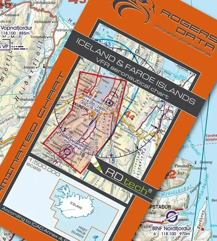Rogers Data VFR Karte Island & Färöer 2026 Solange Der Vorrat Reicht
