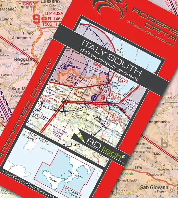 Rogers Data VFR Karte Italien Süd 2026 Neue Kollektion