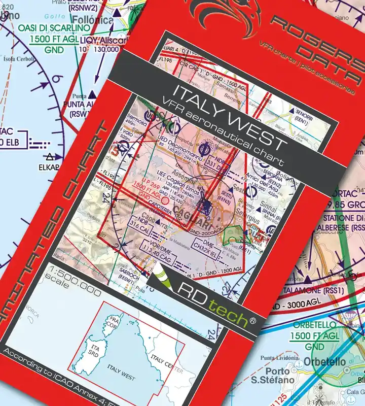 Rogers Data VFR Karte Italien West 2026 Sofort Bestellen