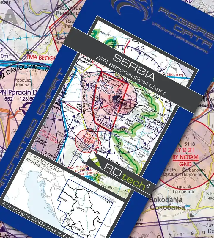 Rogers Data VFR Karte Serbien 2026 Markenprodukt