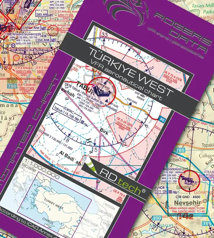 Versand Am Gleichen Tag Rogers Data VFR Karte Türkei West 2026