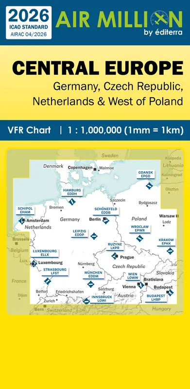 Geprüft Air Million VFR Karte Zentraleuropa 2026