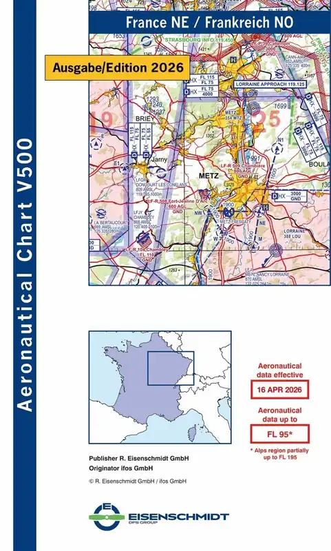 Neue Kollektion V500-Karte Frankreich Nordost 2026