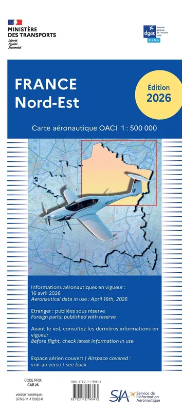 ICAO Karte Frankreich, Nord-Ost, Blatt 2 2026 Sichere Zahlung